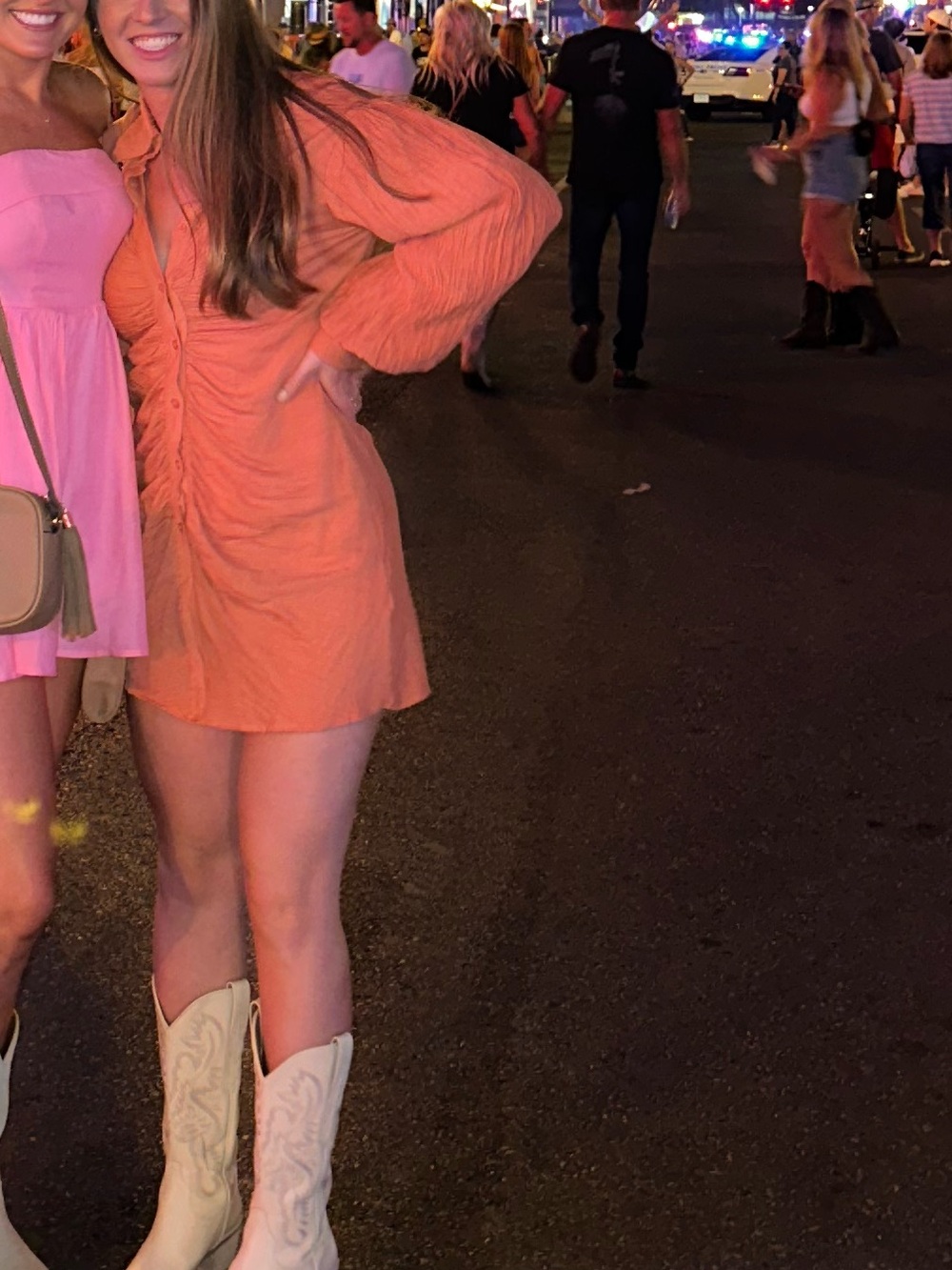 Orange Button Up Dress | Size M